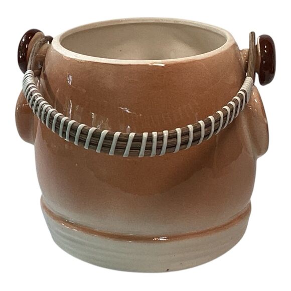 Asian Man Head Planter With Handle 4.25in Deep - Picture 3 of 6